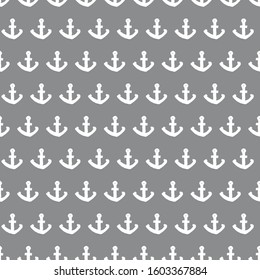 Vector grey anchor simple monochrome repeat pattern. Perfect for fabric, scrapbooking and wallpaper projects.