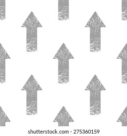 Vector grey up arrow repeated on white background