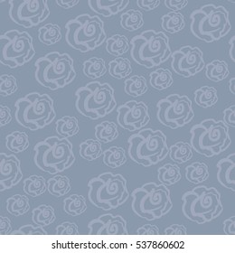 vector of grey background with roses seamless pattern