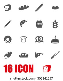 Vector grey bakery icon set.