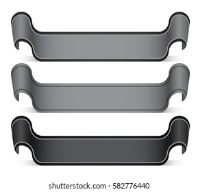vector grey banners ribbons set collection on the white background