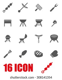Vector grey barbecue icon set.