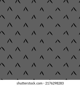 Vector. Grey and black background. Artistic background, hand drawn simple shapes, checkmarks. Mosaic abstract background. Repeating geometric texture.