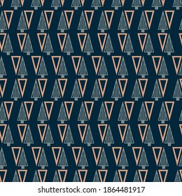 Patrón transparente de árboles navideños grises azul vectorial