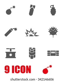 Vector grey bomb icon set.