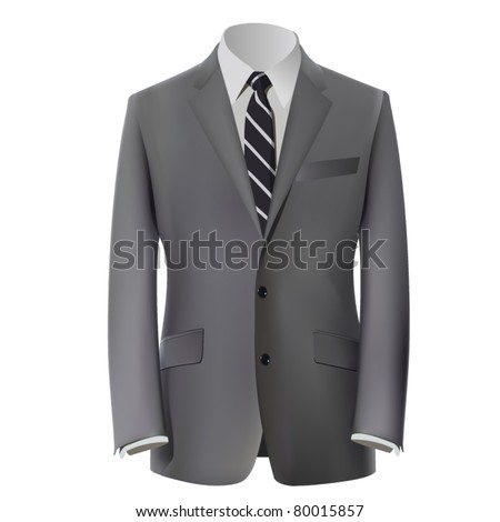 vector grey business suit with a tie