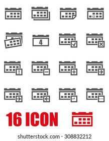 Vector grey calendar icon set
