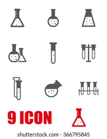 Vector grey chemistry icon set.
