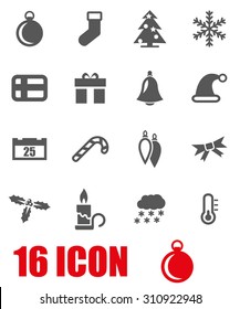 Vector grey christmas icon set
