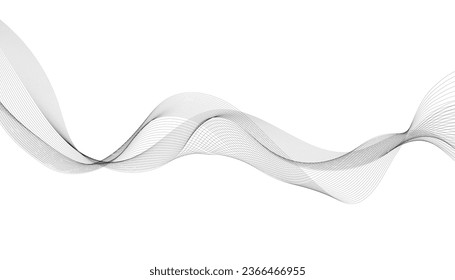 Vector grey color abstract wave design element. Waves background