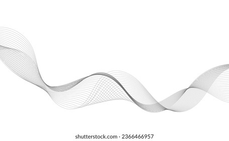 Vector grey color abstract wave design element. Waves background
