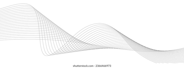 Vector grey color abstract wave design element. Waves background