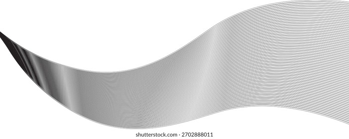 Elemento de diseño de onda abstracta de color gris Vector. Fondo de ondas