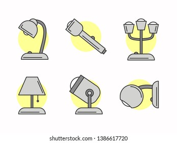 Vector grey color light icons set