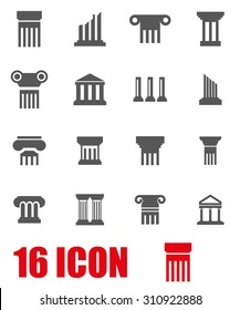 Vector grey column icon set on white background
