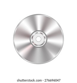 Vector Grey Compact Disc Isolated on White Background.