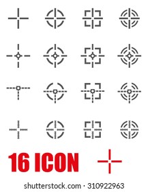 Vector grey crosshair icon set.