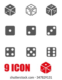 Vector grey dice icon set