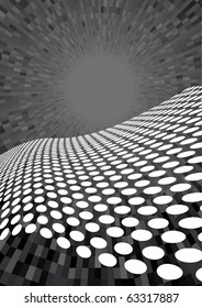 Vector grey dots background