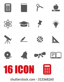 Vector grey education icon set. 