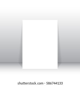 Vector of grey empty studio room with poster background, template mock up for display of content or product
