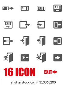 Vector Grey Exit Icon Set. 