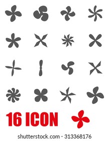 Vector grey fans and propellers icon set.