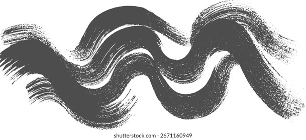 Vector grey featuring textured grey brush stroke wave vector. Scalable design suitable for various applications.