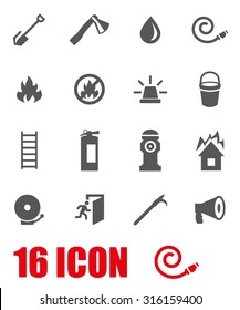 Vector grey firefighter icon set.