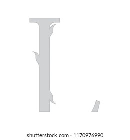 Vector grey font.Letter L.