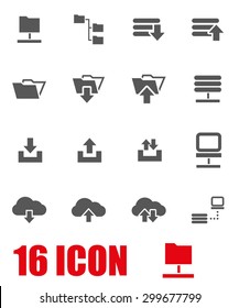 Vector Grey Ftp Icon Set.