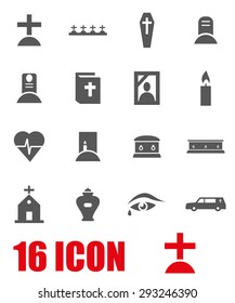 Vector grey funeral icon set