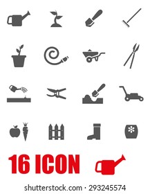 Vector grey gardening icon set.