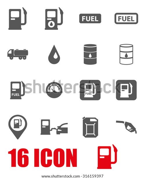 Vector grey gas station icon\
set