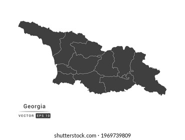 Vector grey Georgia map on white background