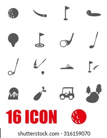 Vector grey golf icon set.