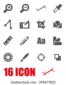 Vector grey graphic design icon set.