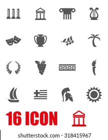 Vector grey greece icon set.