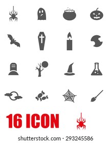 Vector grey halloween icon set.