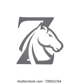 Vector Grey Horse Strong Initial Z Logo