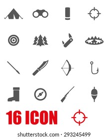 Vector grey hunting icon set.