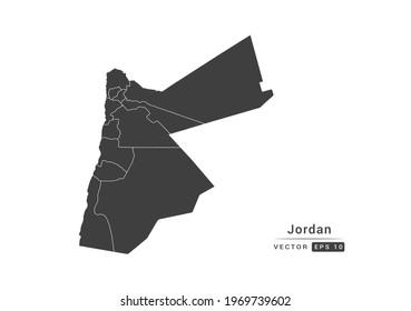 Vector grey Jordan map on white background