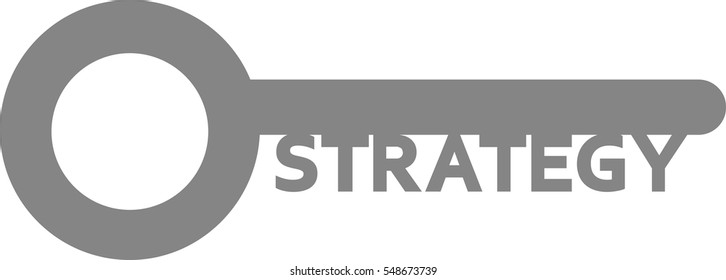 Vector grey key with word strategy.