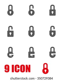 Vector grey locks icon set. 