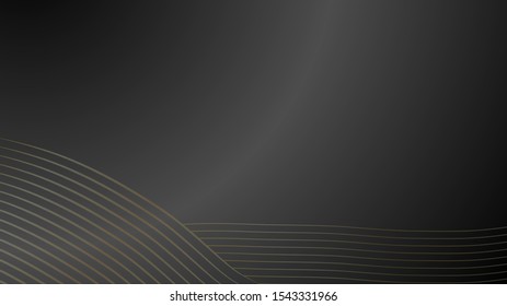 Vector grey luxury background for web. Golden waves on a gradient background