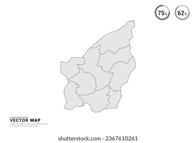 Vector grey map of San Marino isolated on white background.