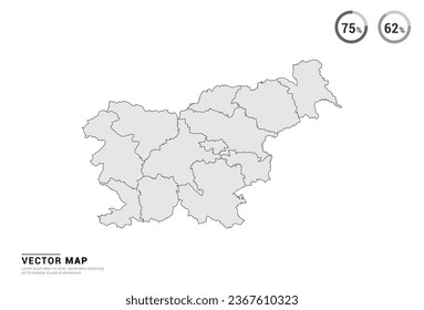 Vector grey map of Slovenia isolated on white background.