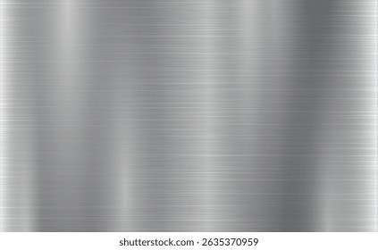 Fundo de tons metálicos cinzas vetoriais. Gradiente abstrato brilhante e brilhante reflexo de luz escovado textura de metal de aço. Ilustração para fundo, pano de fundo, web, papel de parede, impressão e arte de design.
