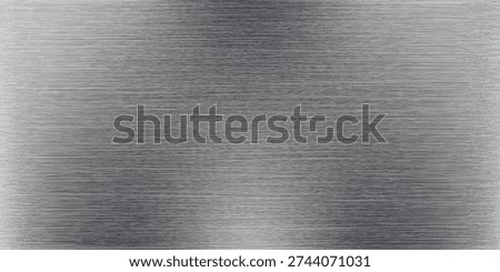 Vector grey metallic tones background. Abstract gradient bright and shiny light reflection brushed steel metal texture. Illustration for background, backdrop, web, wallpaper, print and design artwork.
