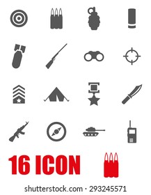 Vector grey military icon set.